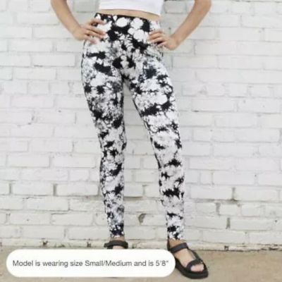 Women's Size S/M Leggings Seamless High-Waist Black/White Tie-Dye - Xhilaration